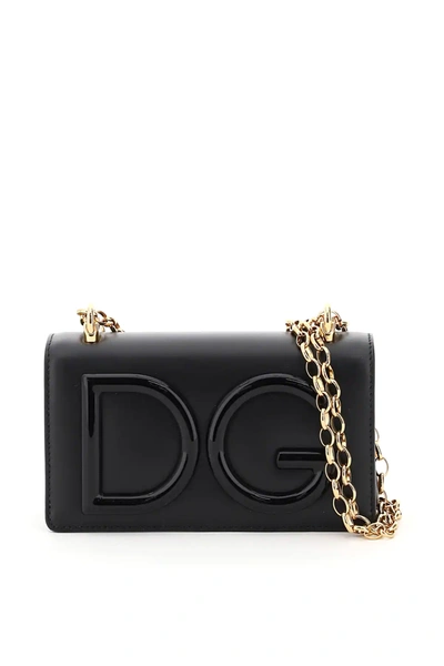 Shop Dolce & Gabbana Phone Bag Baroque Dg Girl In Black