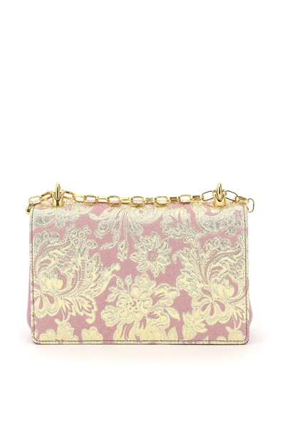 Shop Dolce & Gabbana Brocade Lame 'dg Girls Shoulder Bag In Pink,gold