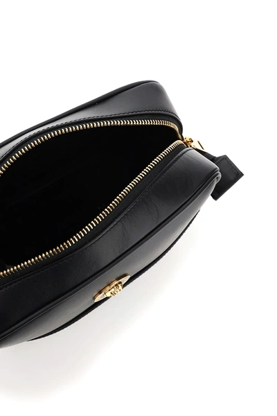 Shop Versace Medusa Leather Bag In Black