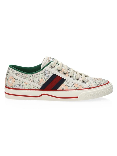Shop Gucci Liberty Of London  Tennis 1977 Sneakers In Mint Peach