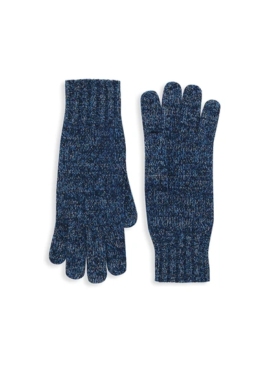 Shop Saks Fifth Avenue Women's Marled Cashmere Knit Gloves In Navy