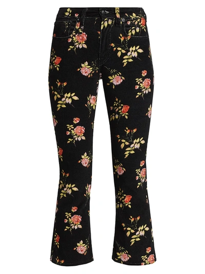 Shop R13 Kick Fit Floral Print Pants In Black Floral