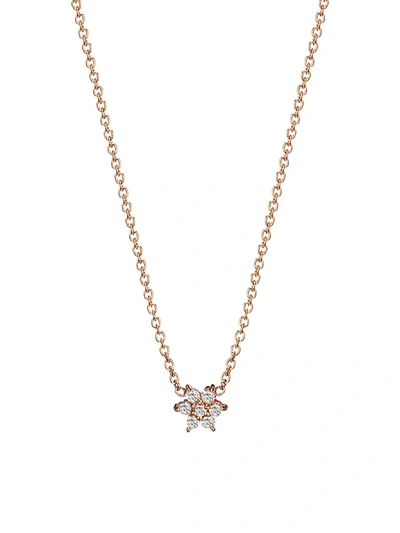 Shop Ginette Ny Women's Star 18k Rose Gold & Diamond Mini Pendant Necklace