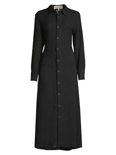 Shop Mara Hoffman Cinzia Organic Linen & Cotton Shirtdress In Black