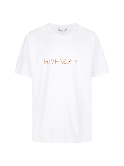 Shop Givenchy Neon Light Logo T-shirt In White