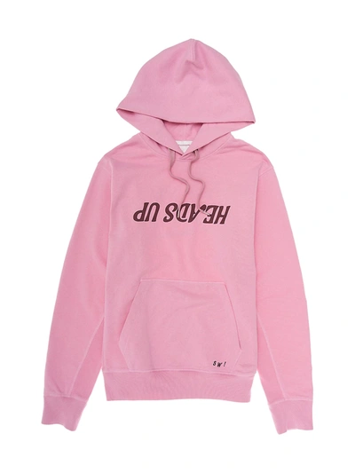Shop Helmut Lang Men's Heads Up Graphic Hoodie In Rose