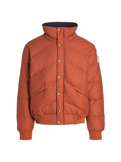 Shop The North Face Men's Brown Label Larkspur Down Bomber Jacket In Heritage Orange
