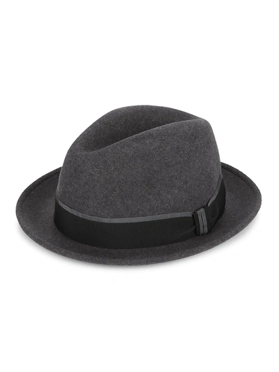 Shop Saks Fifth Avenue Men's Collection Wool Fedora In Grey