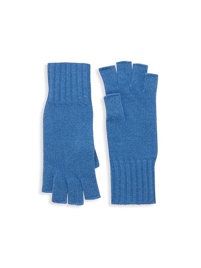 Shop Saks Fifth Avenue Women's Knit Cashmere Fingerless Gloves In Winter Blue