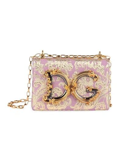 Shop Dolce & Gabbana Women's Brocade Crossbody Bag In Rosa