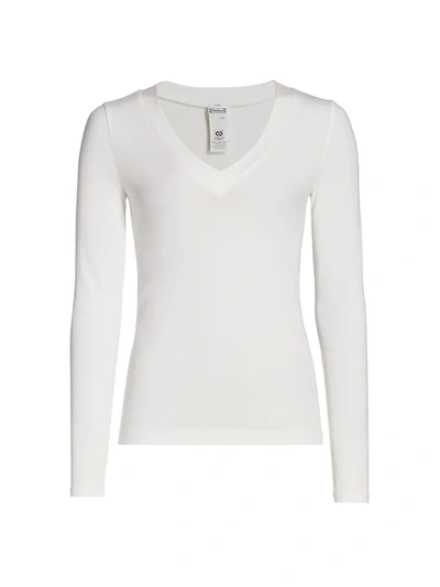 Shop Wolford Aurora V-neck Sweater In White