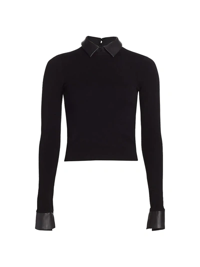 Shop Alice And Olivia Dory Long-sleeve Top In Black
