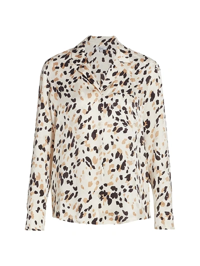 Shop Rails Rebel Leopard Silk Blouse In Natural Abstract Animal