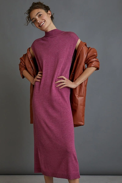 Shop Amadi Eliane Sweater Midi Dress In Pink