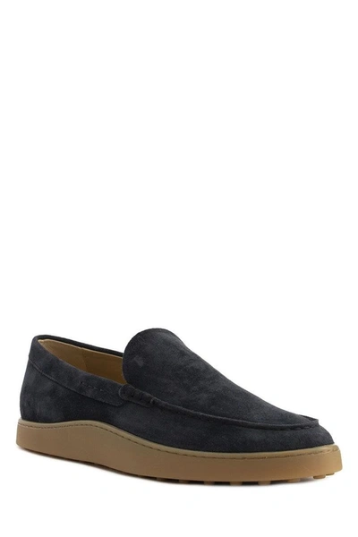 Shop Tod's Slipper Loafers In Suede In Blue
