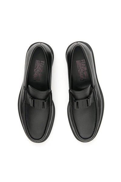 Shop Ferragamo Salvatore  Grimes Loafers In Black