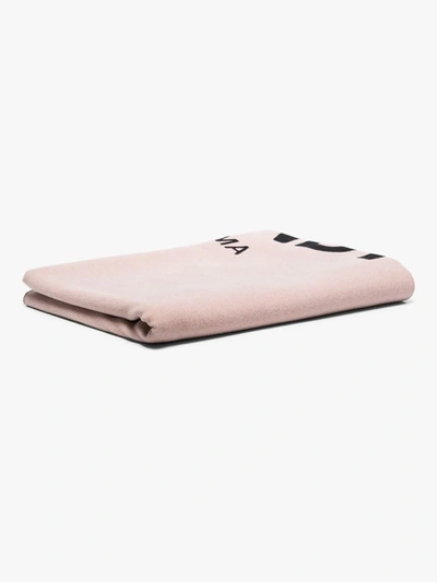 Shop Fendi Pink Logo Throw In Black