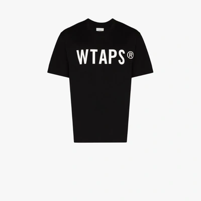 Shop Wtaps Wtuva Cotton Logo T-shirt In Black