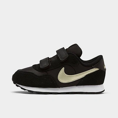 Shop Nike Boys' Toddler Md Valiant Hook-and-loop Casual Shoes In Black/white/metallic Gold Star
