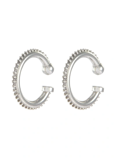 Shop Hanshsu Tyra' Embellished Ear Cuffs In Metallic