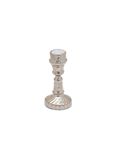 Shop Astier De Villatte Peggy Short Candlestick - Platinum