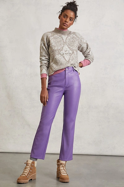 Avec Les Filles Lettie Straight Faux Leather Pants In Purple | ModeSens