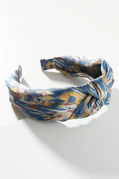 Shop Anthropologie Evelynn Knotted Headband In Blue