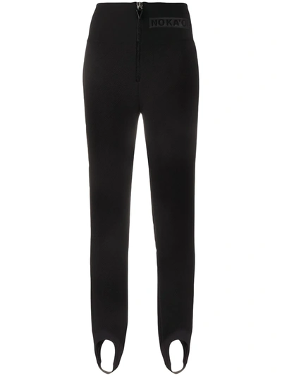 Shop No Ka'oi Strap-detail Zip-up Leggings In Black