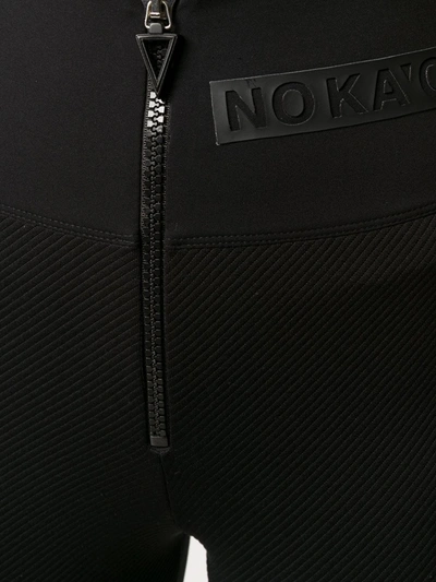 Shop No Ka'oi Strap-detail Zip-up Leggings In Black