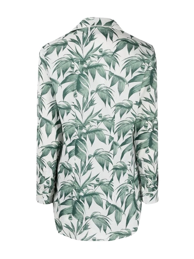 Shop Desmond & Dempsey Byron Leaf Print Pyjama Set In Green
