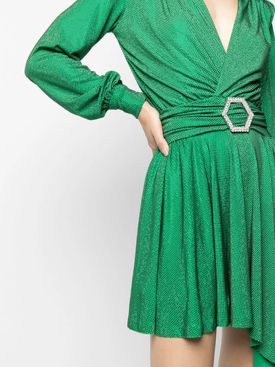Shop Philipp Plein Artemis Crystal Embellished Mini Dress In Green