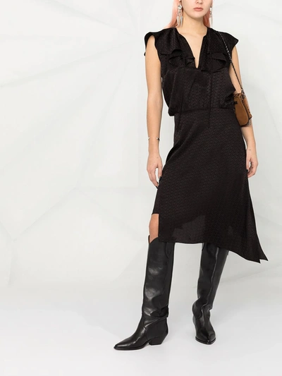 Shop Zadig & Voltaire Racky Silk Jacquard Midi Dress In Black