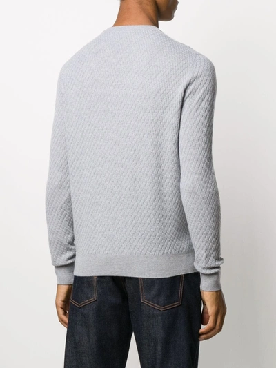 Shop Cenere Gb Textured-knit Crew Neck Sweater In Grey