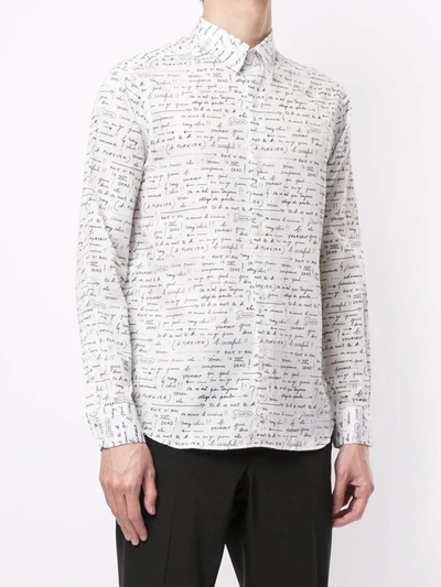 Shop Agnès B. Syd Cotton Messages Shirt In White