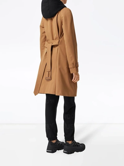 Shop Burberry Single-breasted Belted Coat In Neutrals