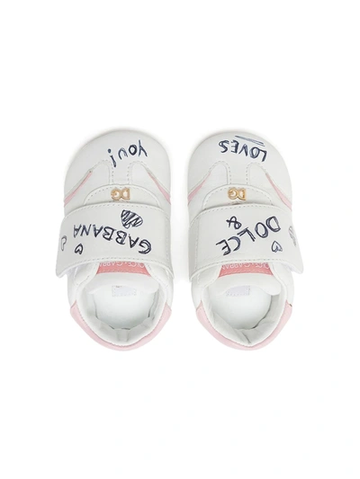 Shop Dolce & Gabbana Scribble-print Pre-walkers In White