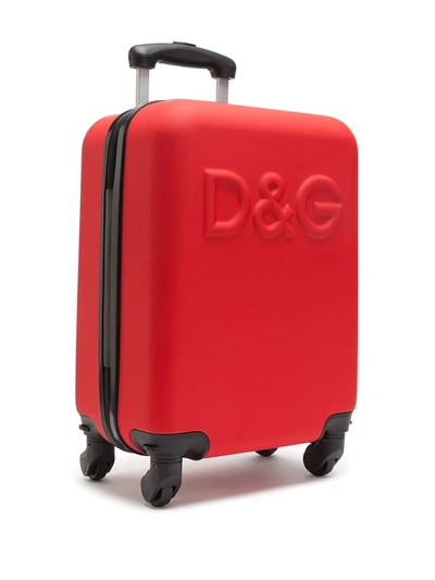 Shop Dolce & Gabbana Logo-emobbsed Travel Suitcase In Red