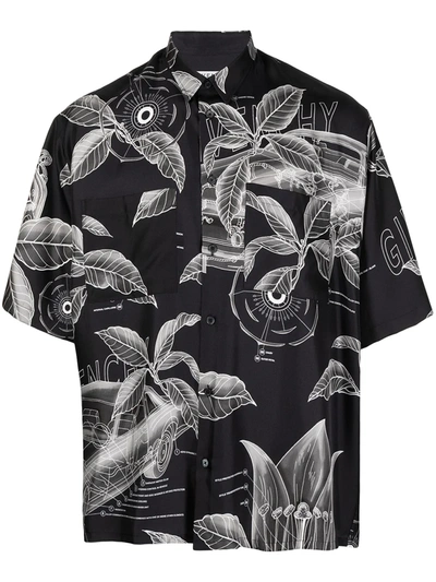 Shop Givenchy Botanical-print Shirt In Black ,grey