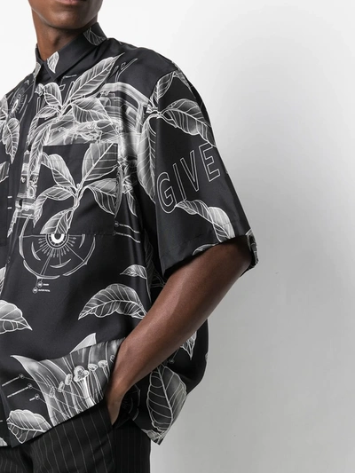 Shop Givenchy Botanical-print Shirt In Black ,grey