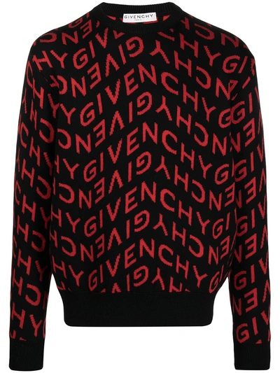 Shop Givenchy Refracted Jacquard-woven Jumper In Black