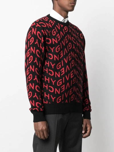 Shop Givenchy Refracted Jacquard-woven Jumper In Black