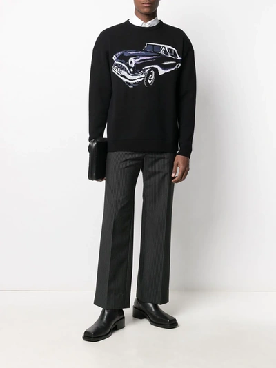 Shop Givenchy Car Motif Intarsia-knit Jumper In Black