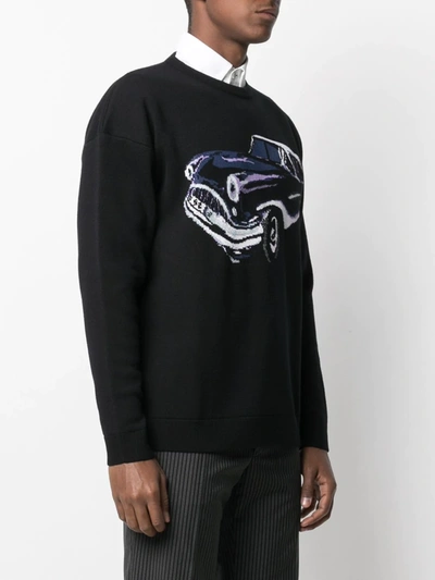 Shop Givenchy Car Motif Intarsia-knit Jumper In Black