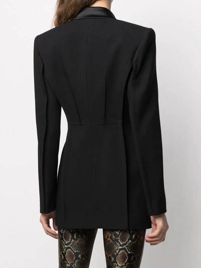 Shop Versace Double-breasted Tailored Blazer In Black