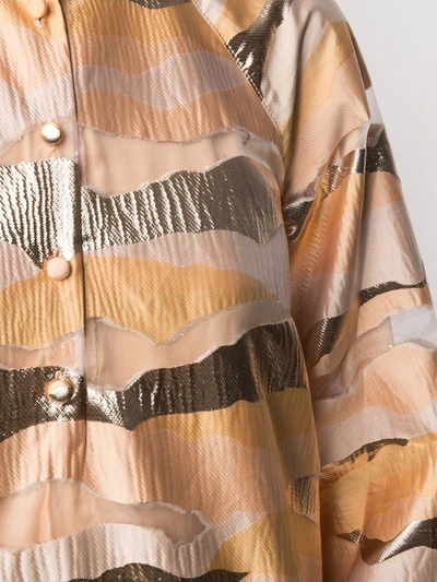 Shop Stine Goya Abstract-pattern Peplum-hem Dress In Orange