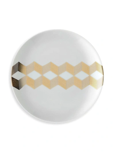 Lsa International Chevron Tea Plates (set Of 4) In White