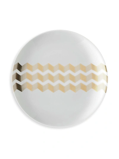 Lsa International Chevron Tea Plates (set Of 4) In White