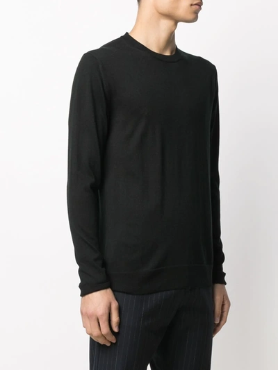 Shop Low Brand Crewneck Silk-cashmere Jumper In Black