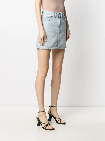 Shop Off-white High-waist Denim Mini Skirt In Blue