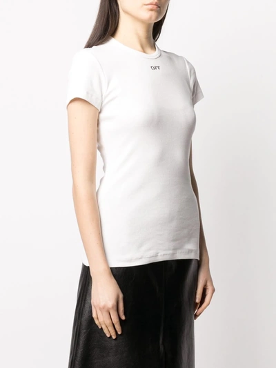 Shop Off-white Basic Ribbed T-shirt In White